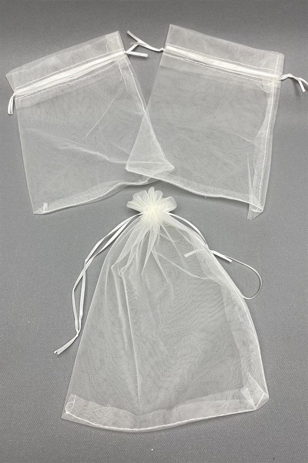 Havlu ve Çerezlik Şeffaf Tül Kese 10 Adet (19*30 cm)